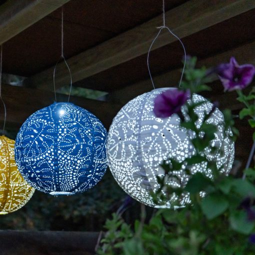 12" Monstera Solar Lantern (Porcelain) - Image 3