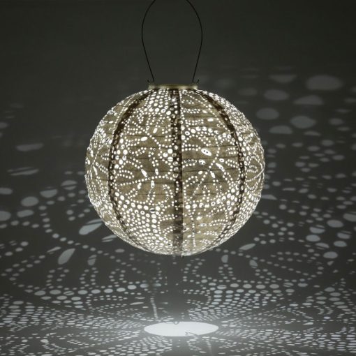 12" Monstera Solar Lantern (Porcelain) - Image 4