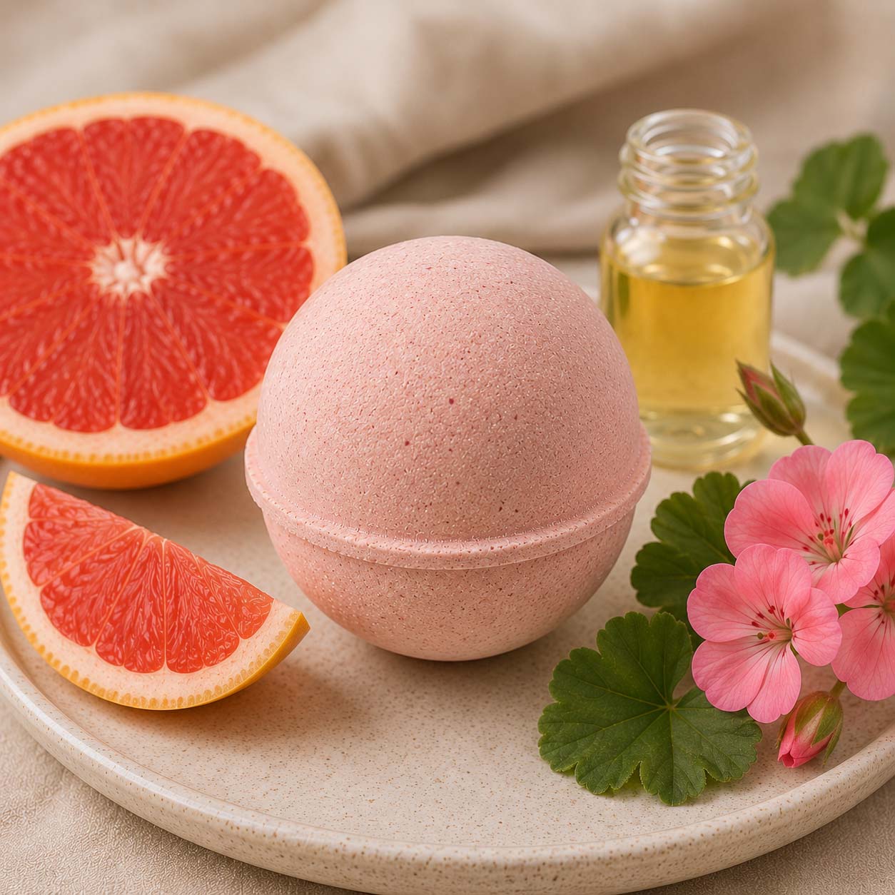 Handmade Bath Bomb (Grapefruit Geranium)