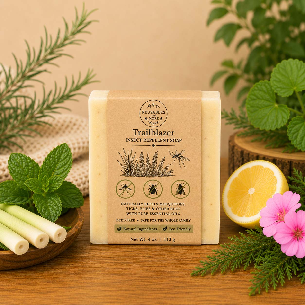 100% Natural Handmade Insect Repellent Soap