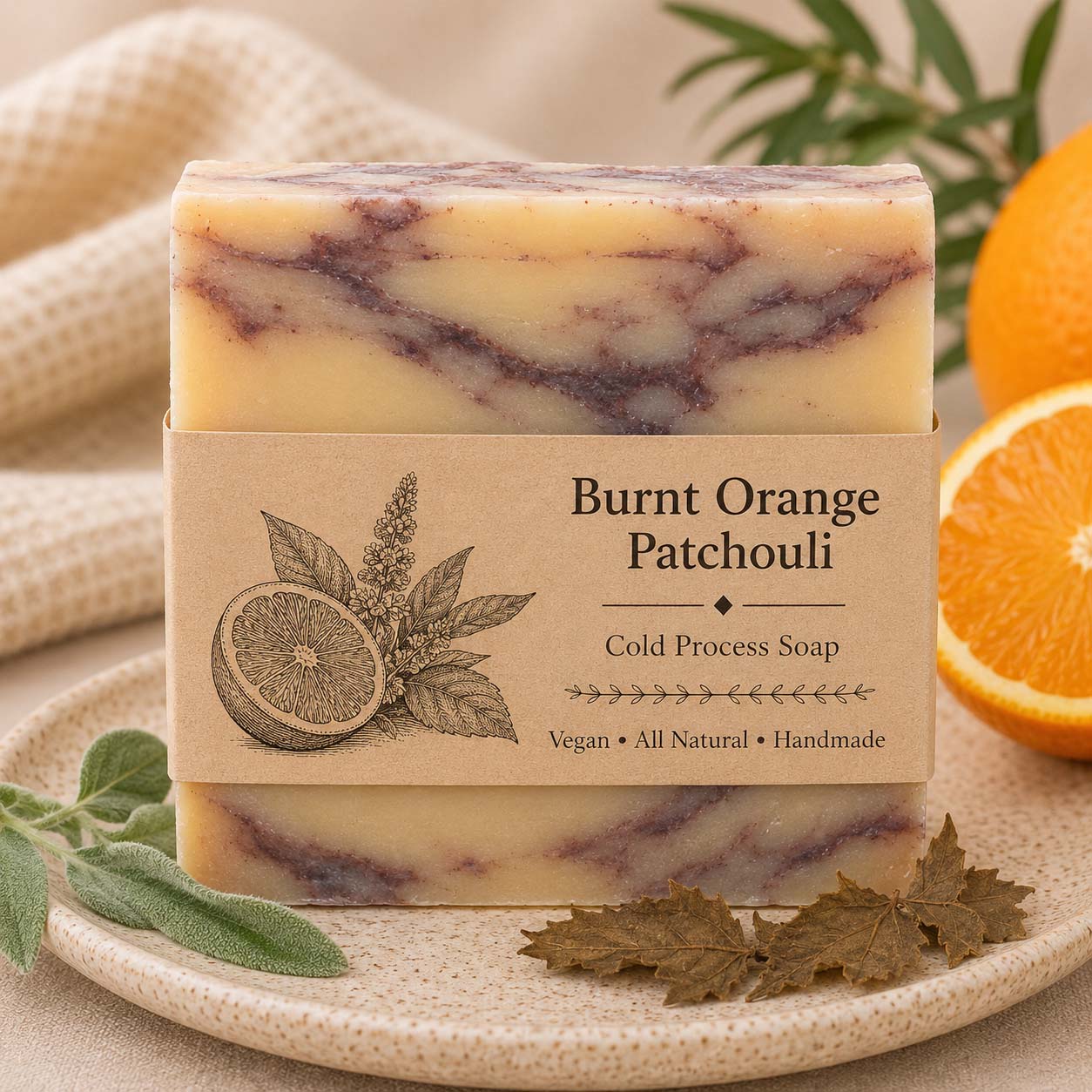 Handmade Soap (Burnt Orange Patchouli)