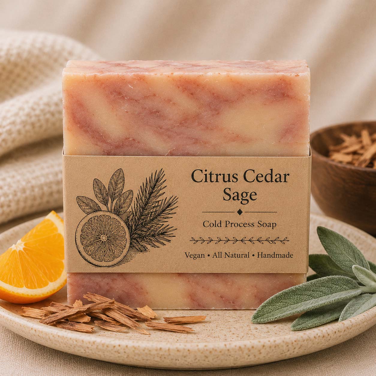 Handmade Soap (Citrus Cedar Sage)