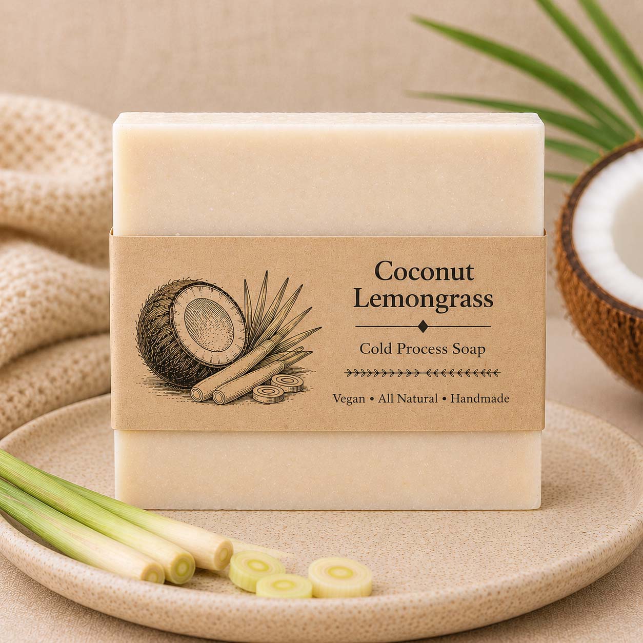 Handmade Soap (Coconut Lemongrass)