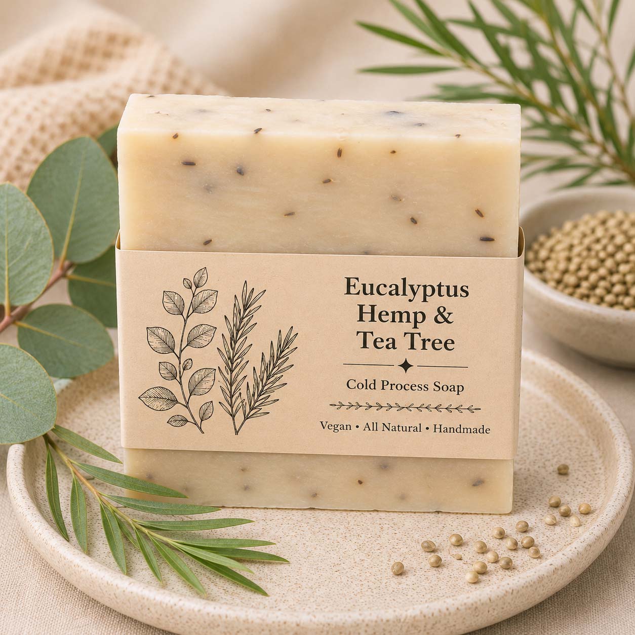 Handmade Soap (Eucalyptus Hemp & Tea Tree)
