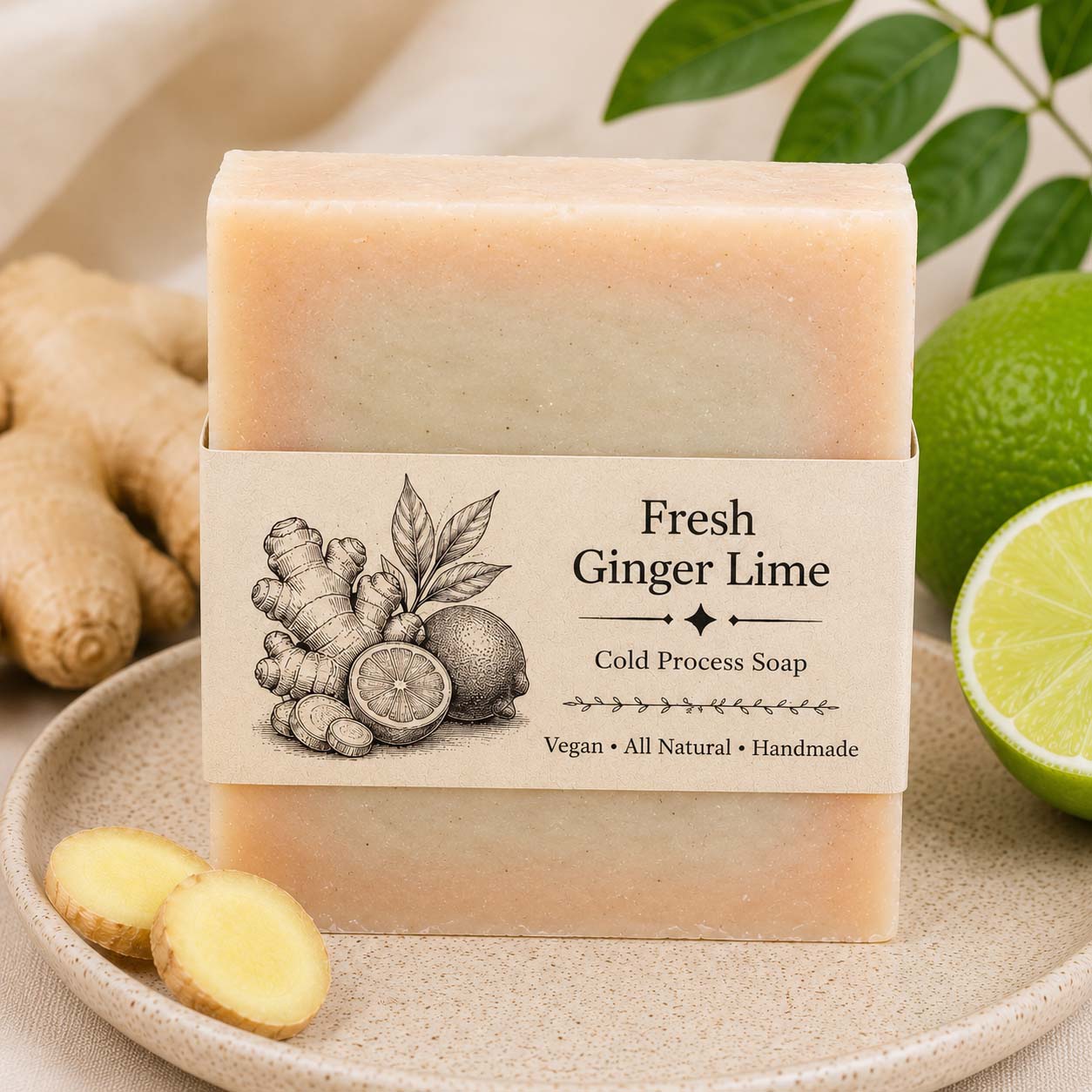 Handmade Soap (Fresh Ginger Lime)