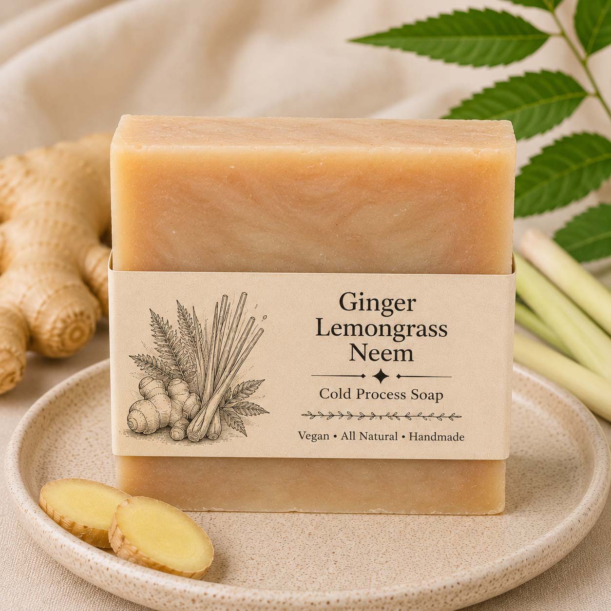 Handmade Soap (Ginger Lemongrass Neem)