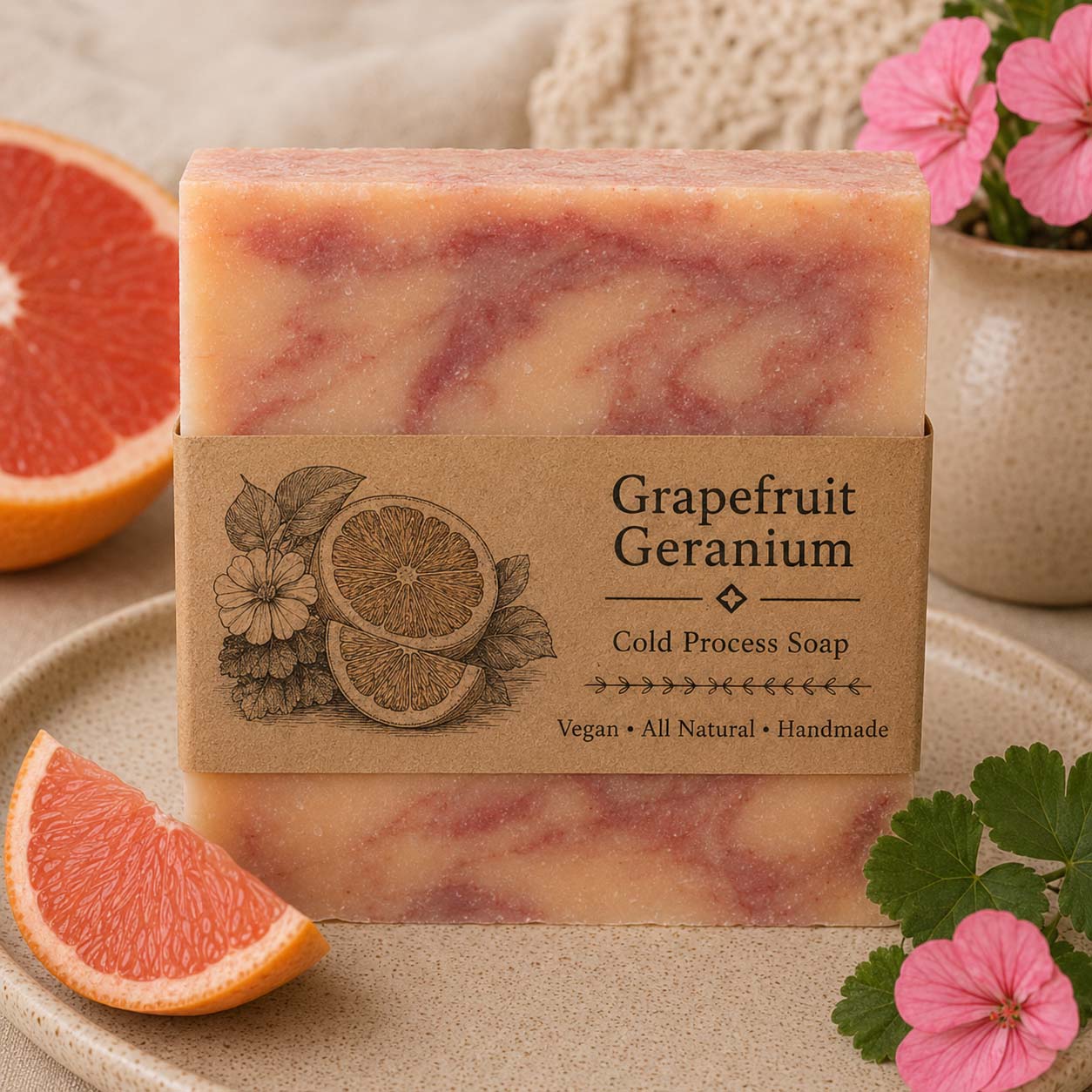 Handmade Soap (Grapefruit Geranium)