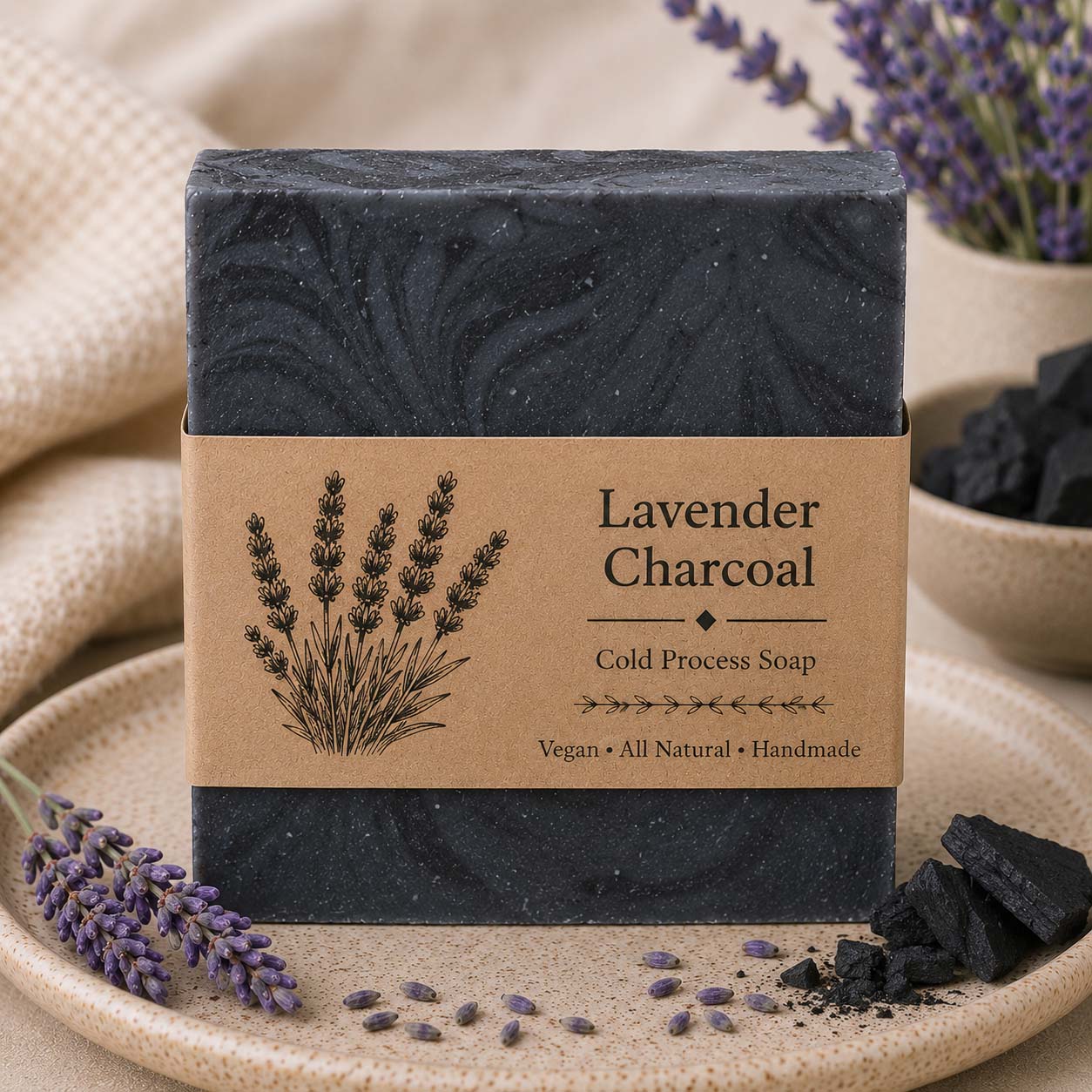 Handmade Soap (Lavender Charcoal)