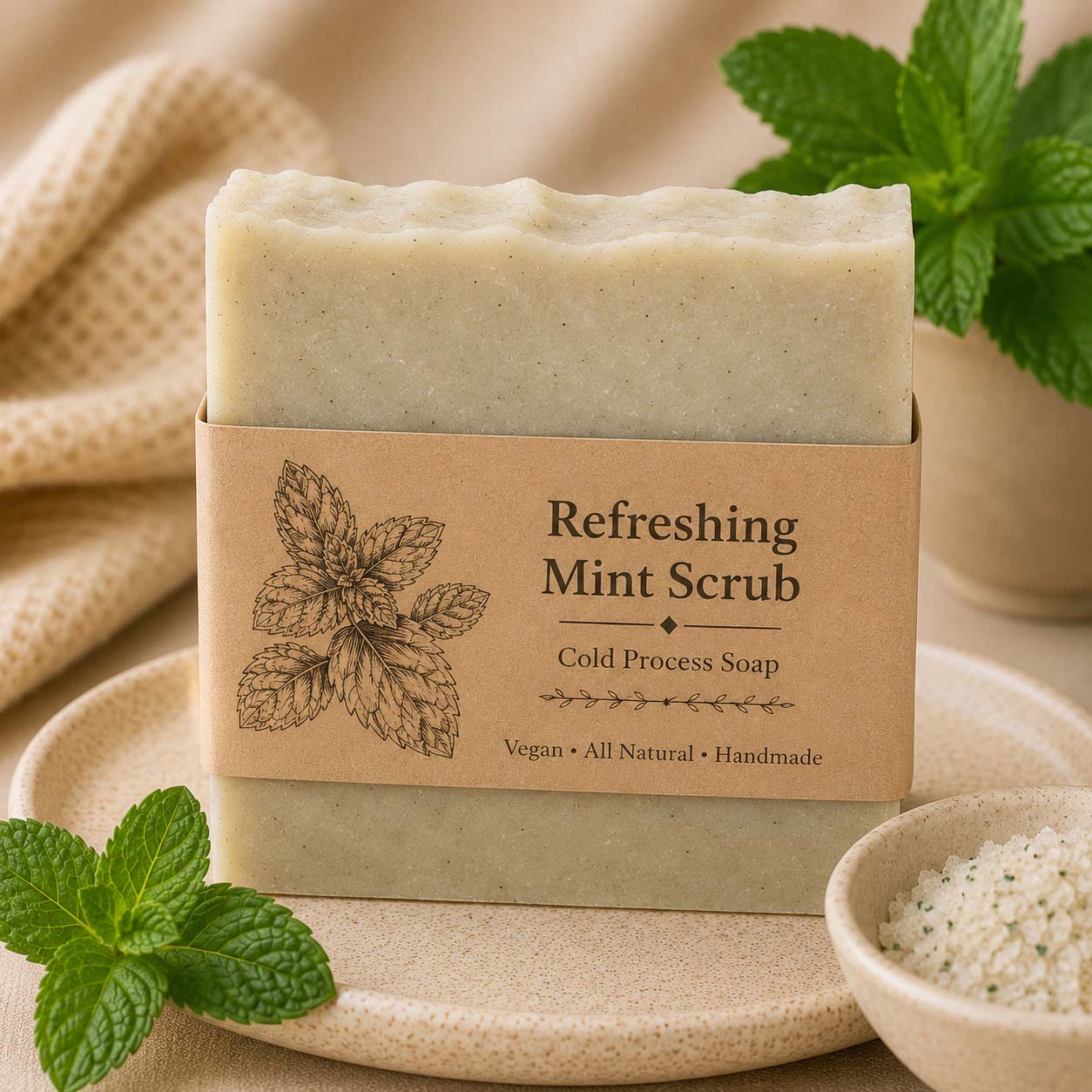 Handmade Soap (Refreshing Mint Scrub)