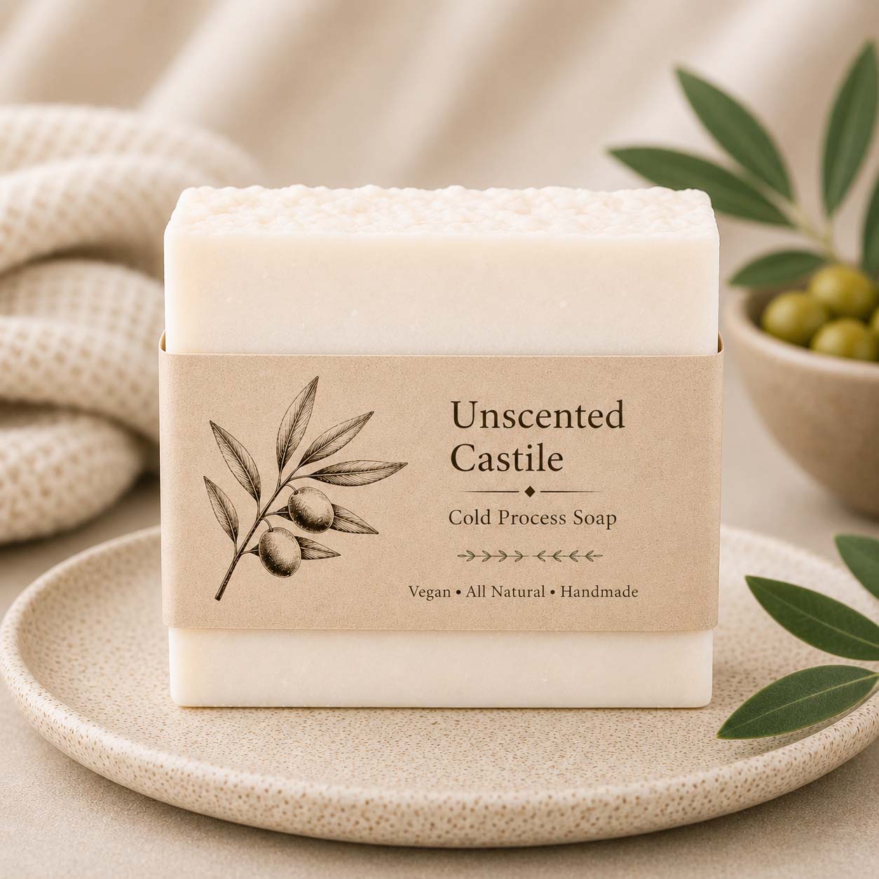 Handmade Soap (Unscented Castile)
