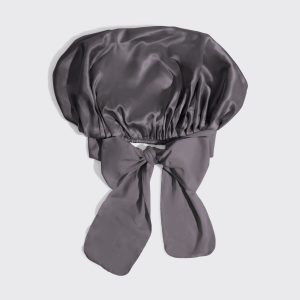 Kitsch Oversized Satin Bonnet (Charcoal)